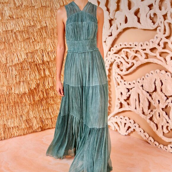 Ulla Johnson Freesia Maxi Gown-Kelp - Picture 2 of 5